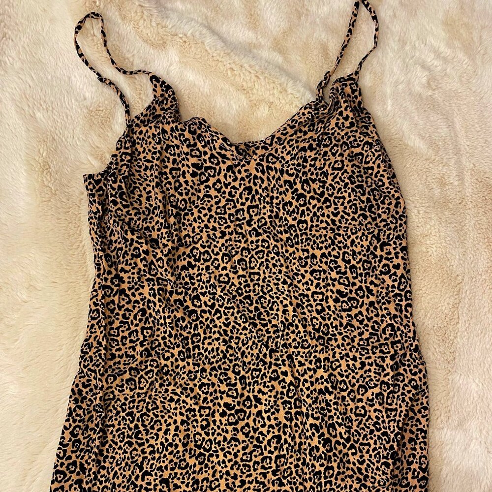 Reformation Leopard Print Mini Slip Dress